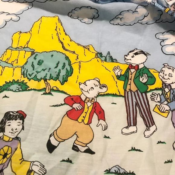 Vintage 1990 Rupert Bear Single  Fitted Bed Sheet Express Newpapers 77 x 32 - Picture 15 of 15